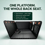 One platform, the whole back seat — hard bottom, waterproof shell, raised walls