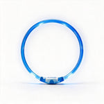 LED safety dog collar — glowing blue ring on white
